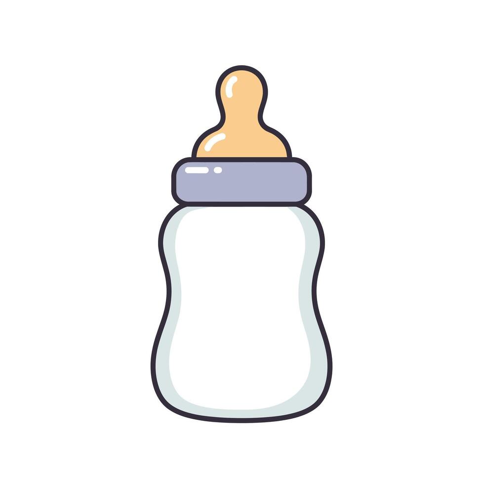 Baby milk bottle logo design vector
