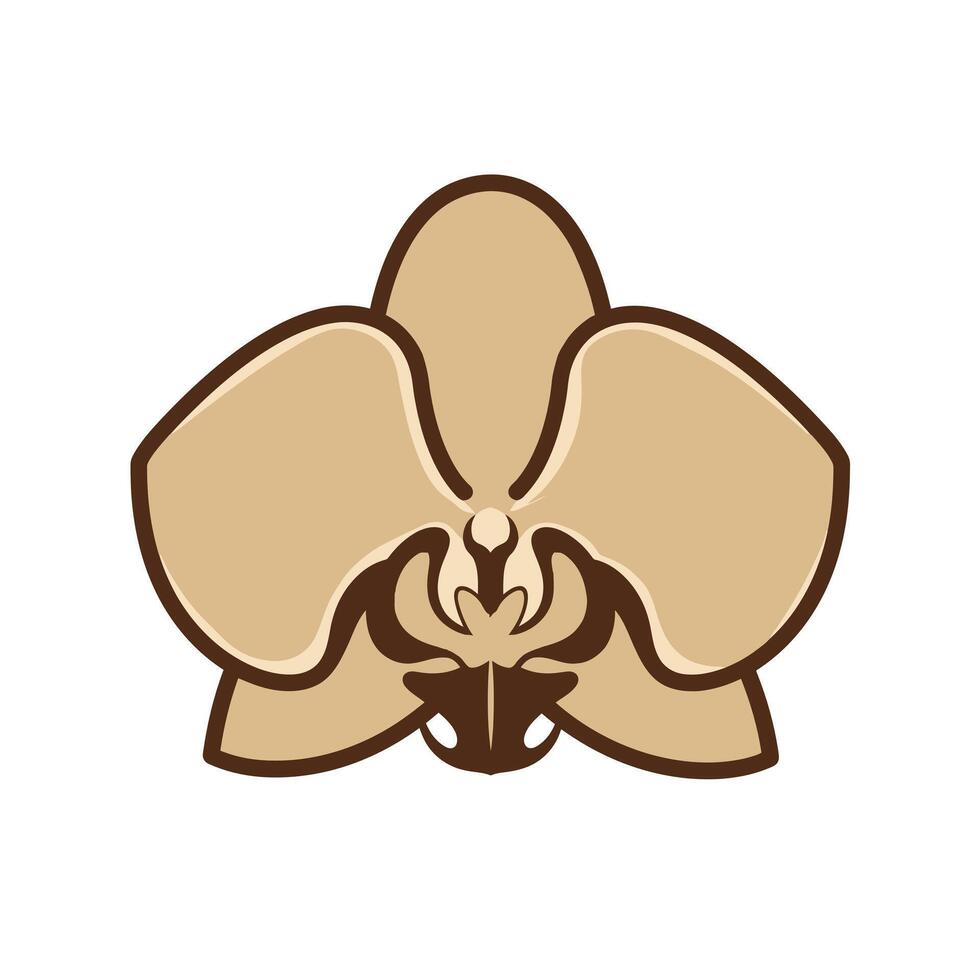 Orchid flower logo design vector