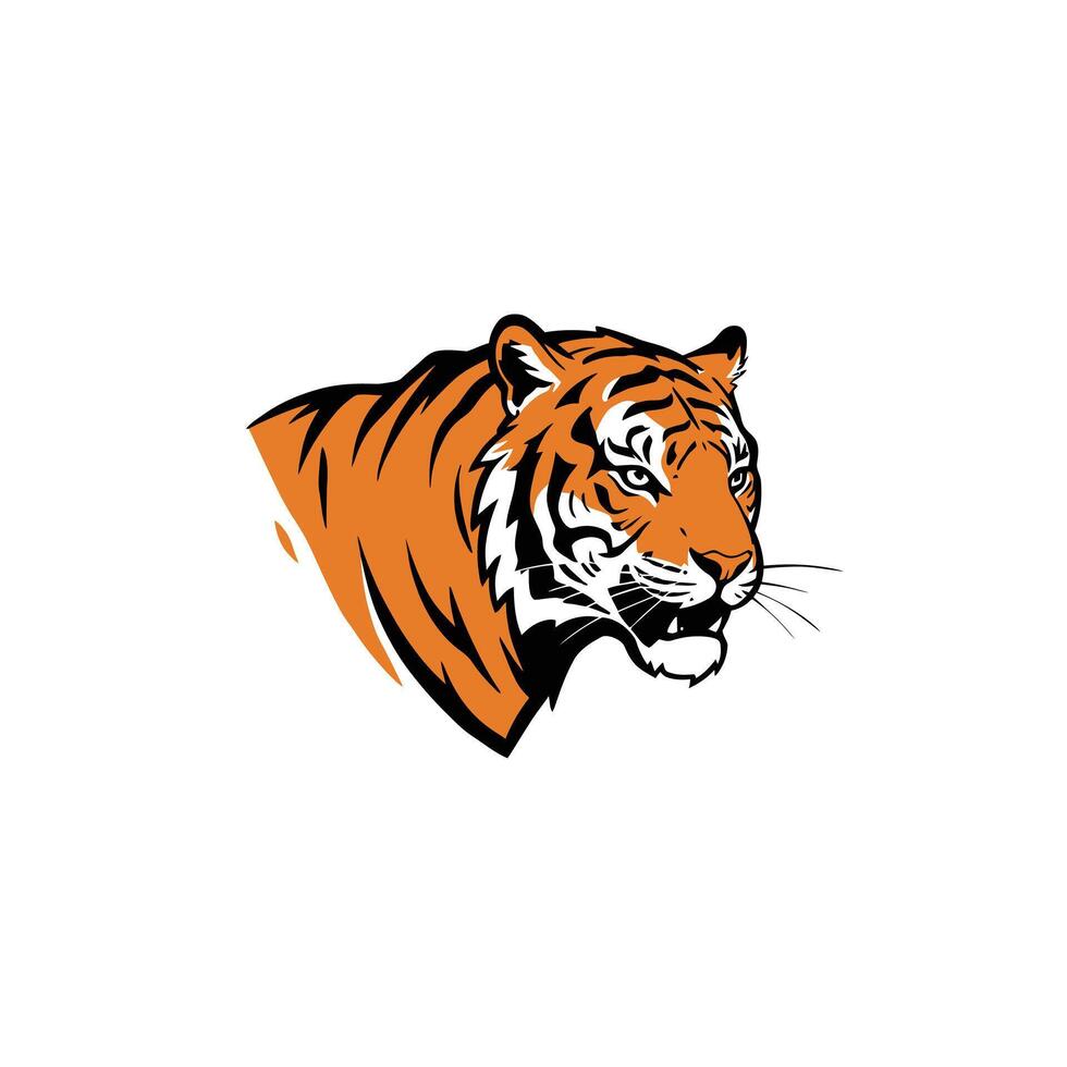 Tiger head logo design on a white background vector