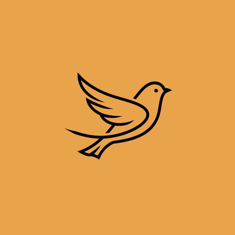 Bird logo design on a yellow background vector