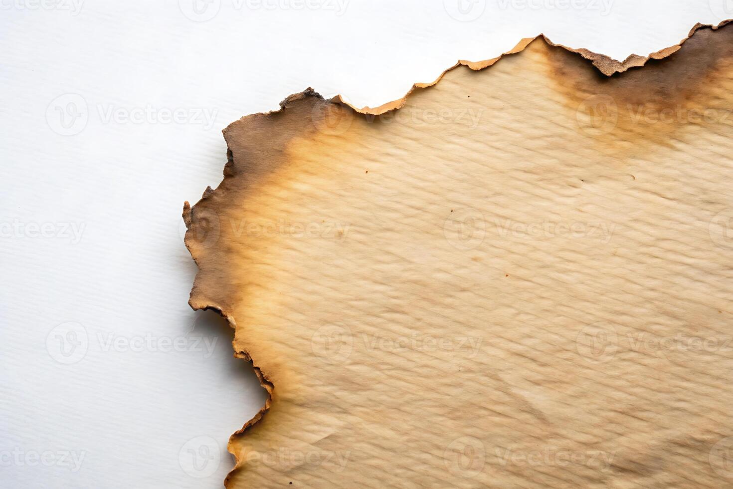 Antique paper texture with burned edges, vintage manuscript design element photo