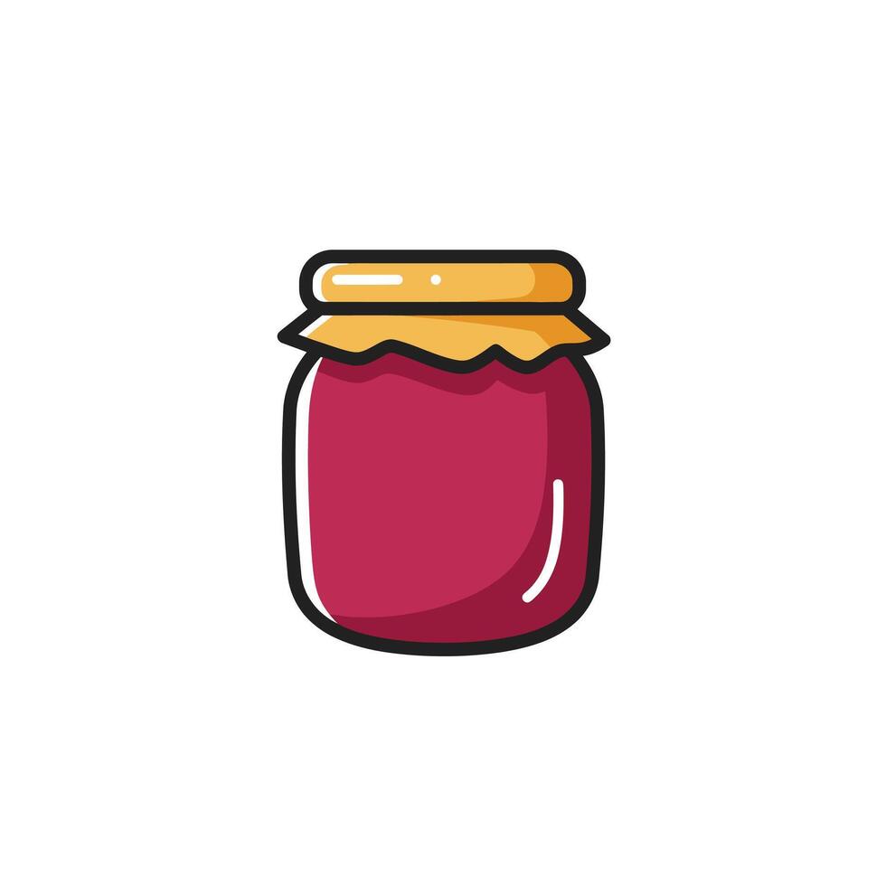 Logo design of a jar of jam on a white background vector