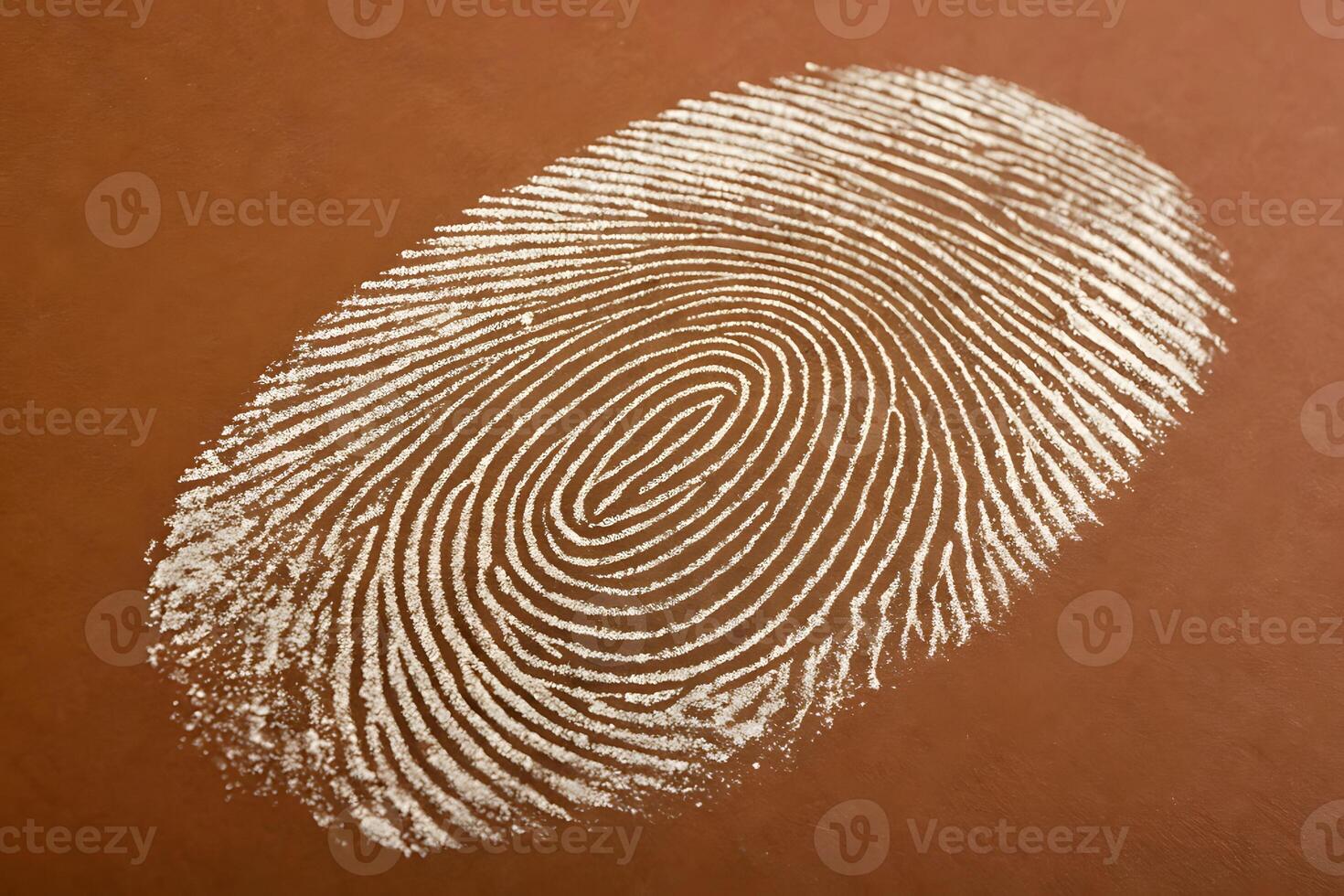 Detailed Fingerprint Impression on Brown Surface for Identification photo