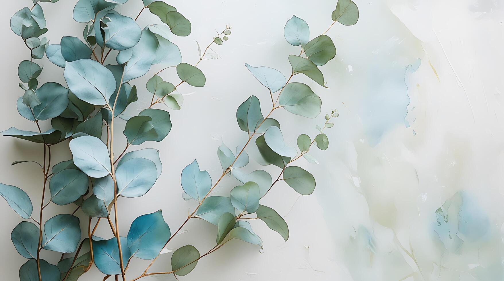 Elegant Eucalyptus Branches for Calming Business and Product Presentation photo