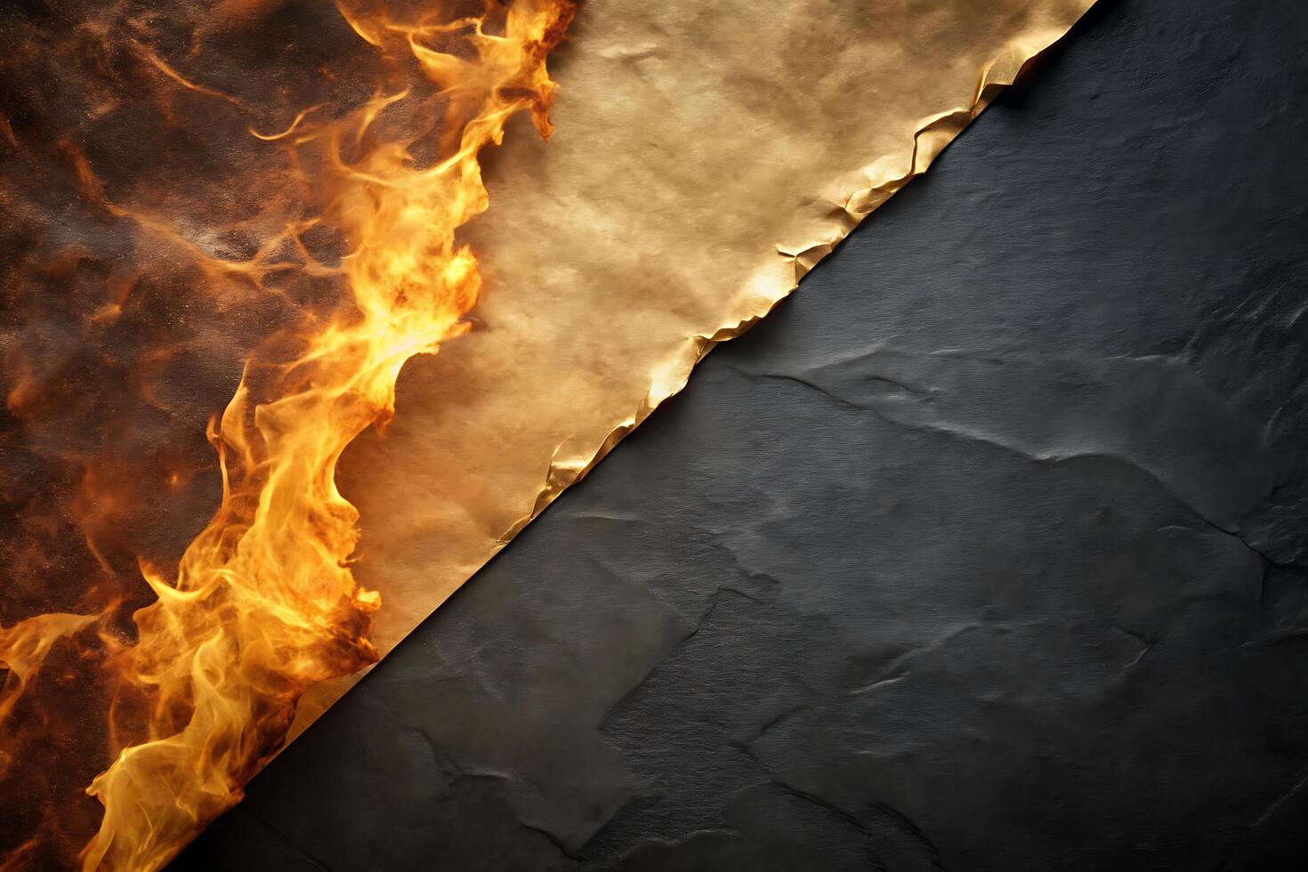 Fiery Inferno Meets Solid Stone, A Contrasting Texture Background Image photo