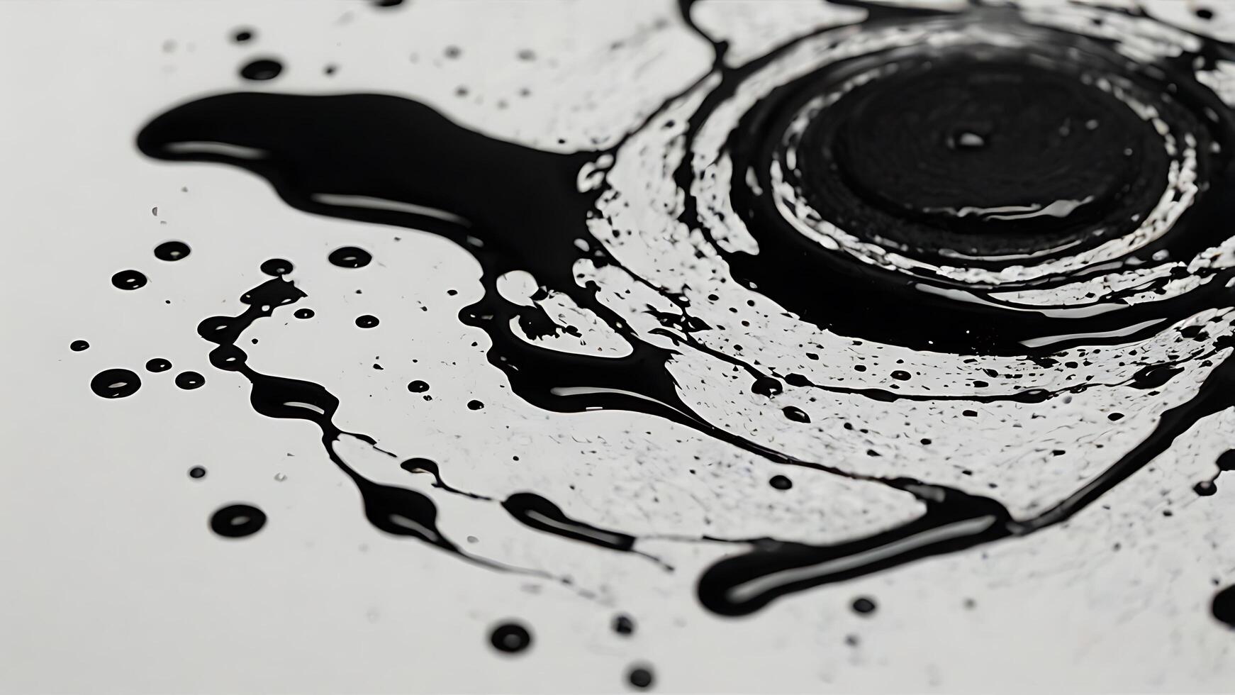 Abstract Ink Spill on White Surface Creating Dynamic Contrast and Texture photo