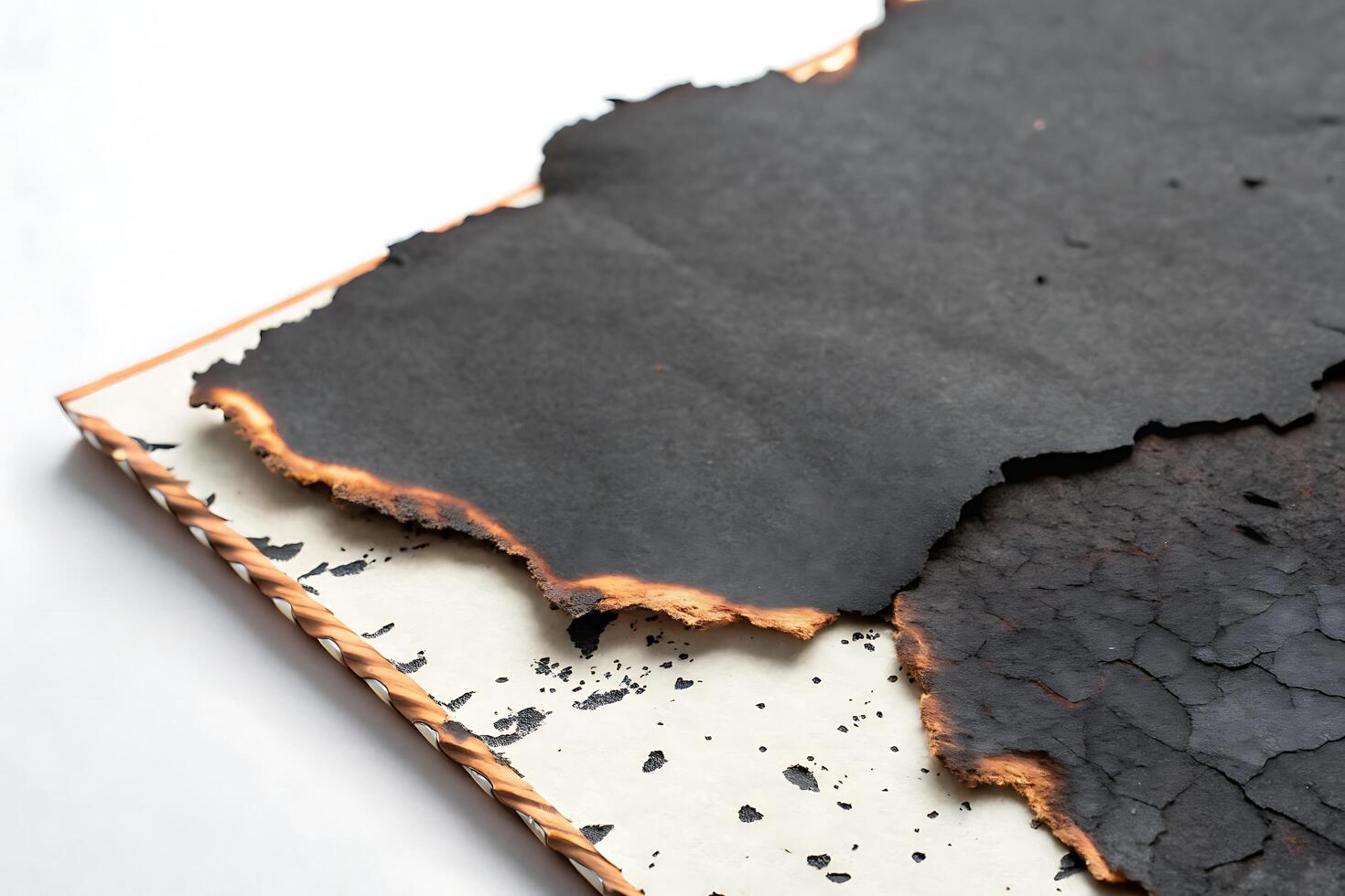 Burnt edges and scorched surface revealing the story of a paper photo