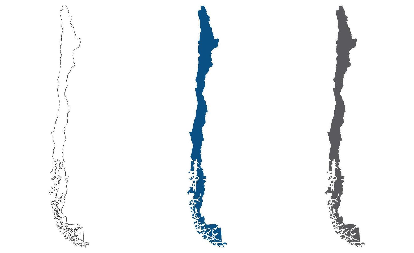 Chile map. Map of Chile in set color vector