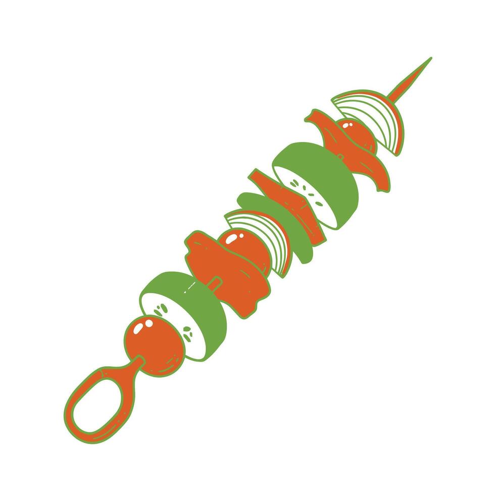 Skewer with vegetables logo design vector