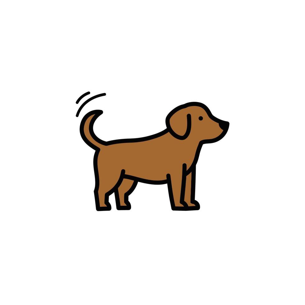 Brown dog standing logo design on a white background vector