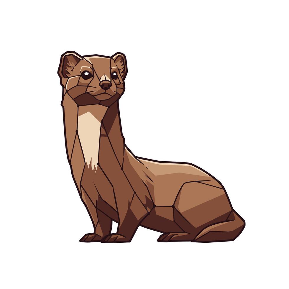 Cartoon weasel logo design on a white background vector
