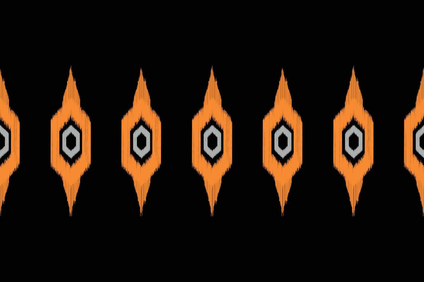 Ikat pattern of geometric design black color background wallpaper ethnic fabric. vector