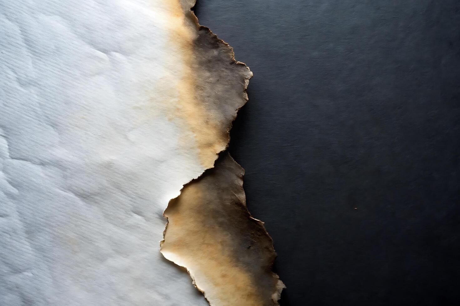 Burnt Paper Edge on Dark Background for Vintage Texture Effect photo