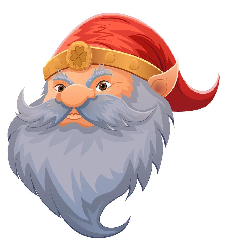 cartoon fantasy dwarf character with bright blue beard and armor wearing an orange hat he stands firmly with determined expression the design colorful illustration vector