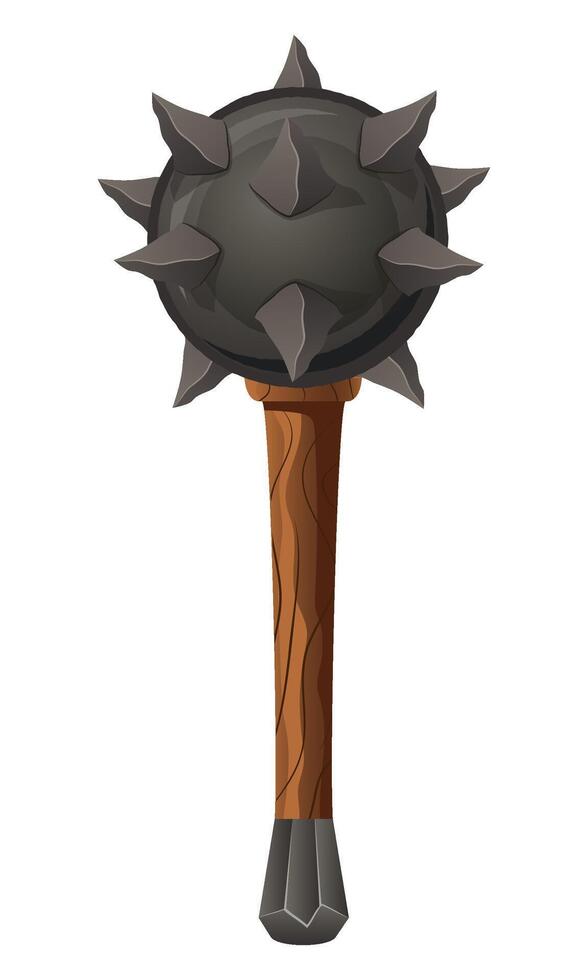 detailed illustration showing of fantasy and ancient weapons mace isolated on white background vector