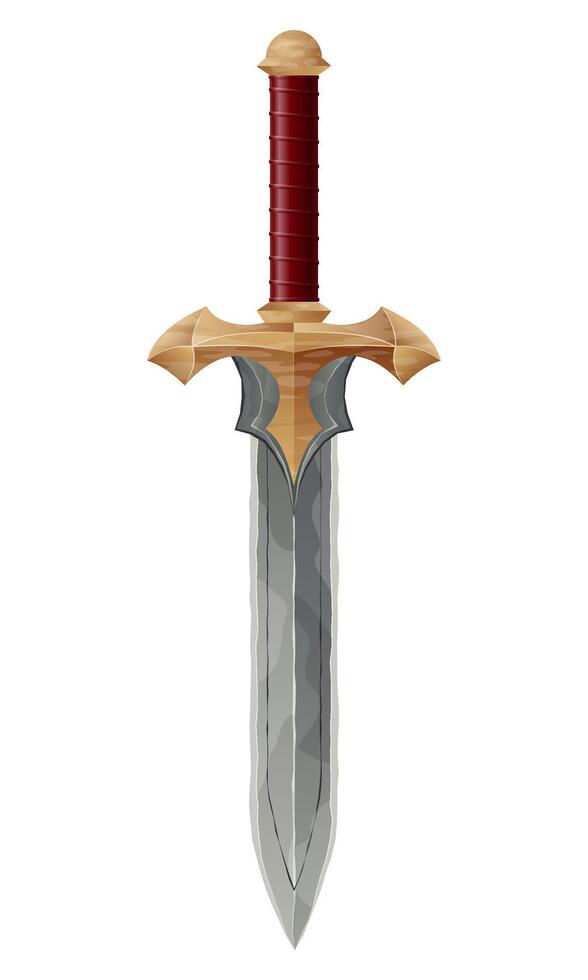detailed illustration showing of fantasy and ancient weapons sword isolated white background vector