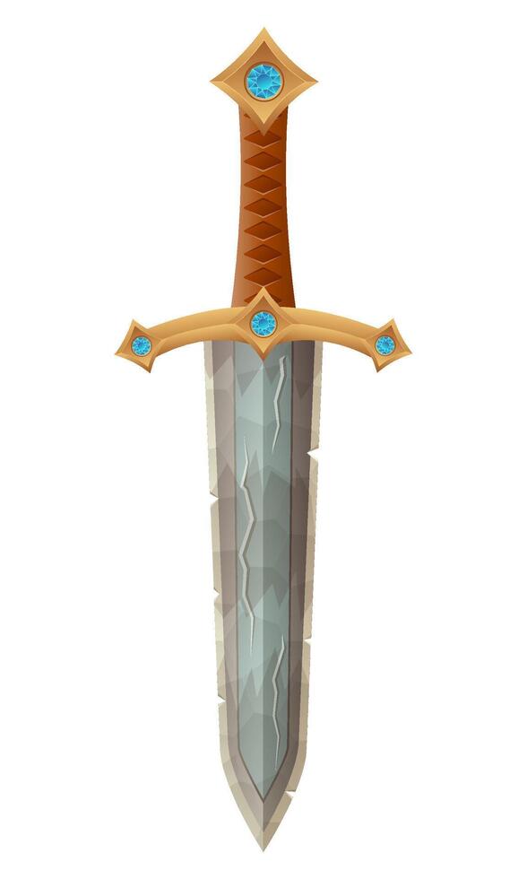 detailed illustration showing fantasy and ancient weapons sword isolated on white background vector