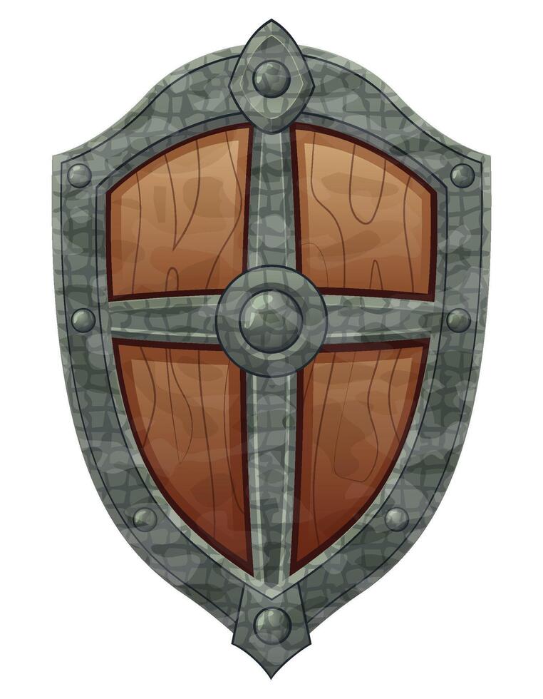 detailed illustration showing of fantasy and ancient weapons shield isolated white background vector