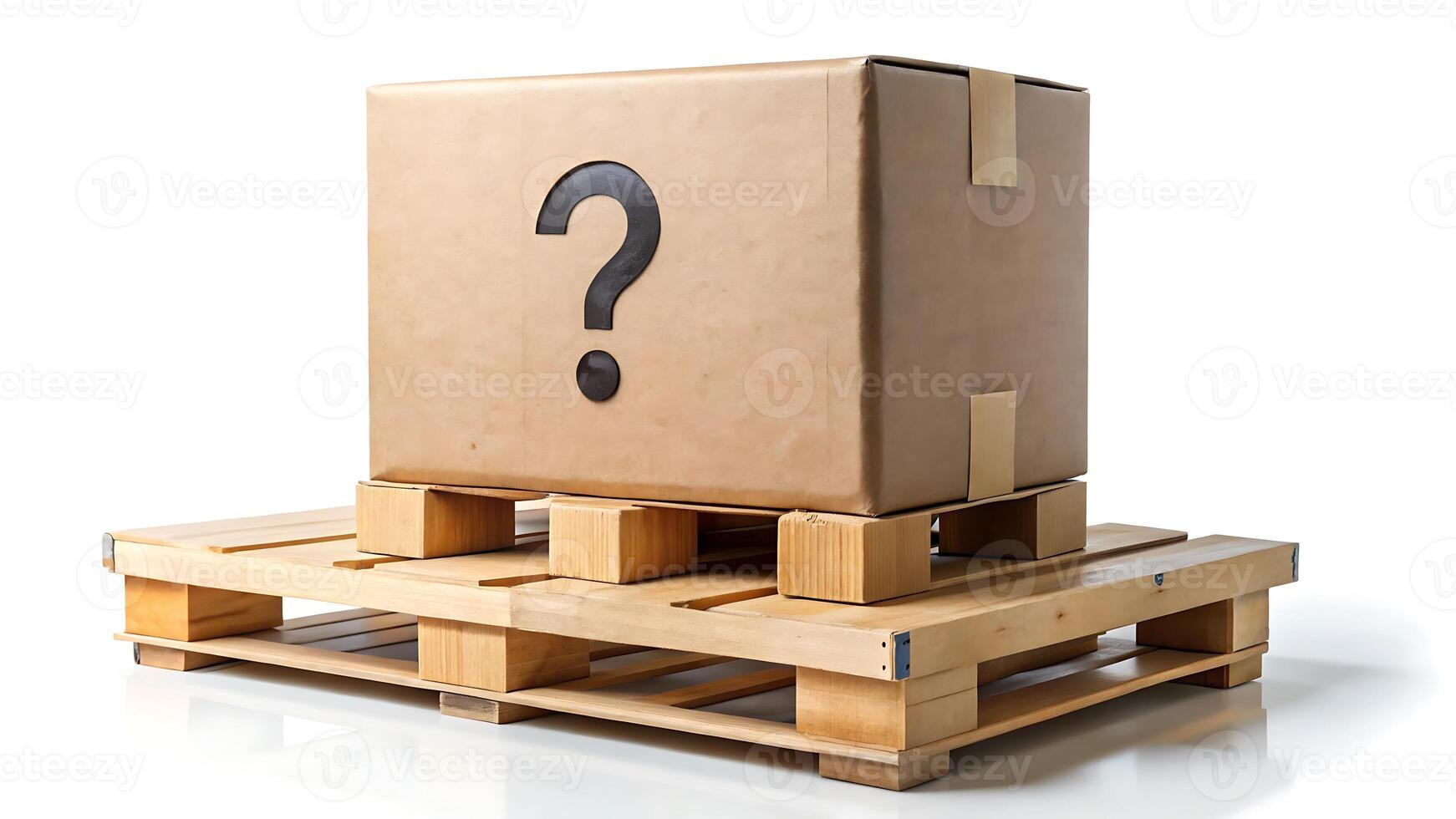 Mystery Box on Pallet, Unveiling the Unknown Package Arrival Concept photo