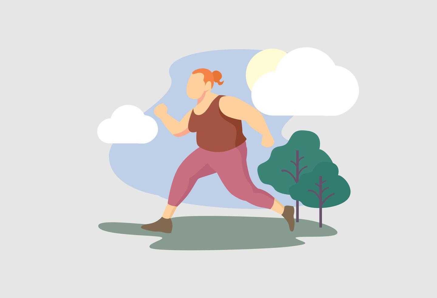 A woman jogging in the park vector
