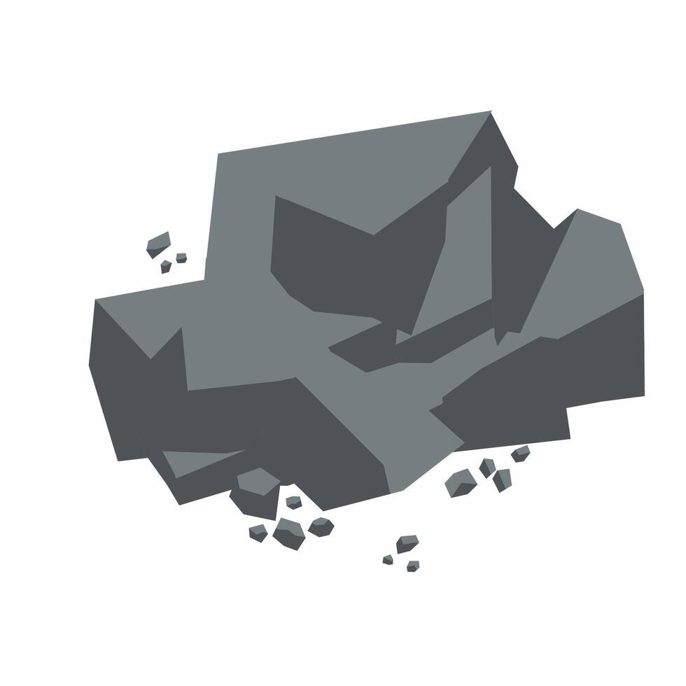Coal pile . Coal Cartoon on white background. Coal fuel energy. vector