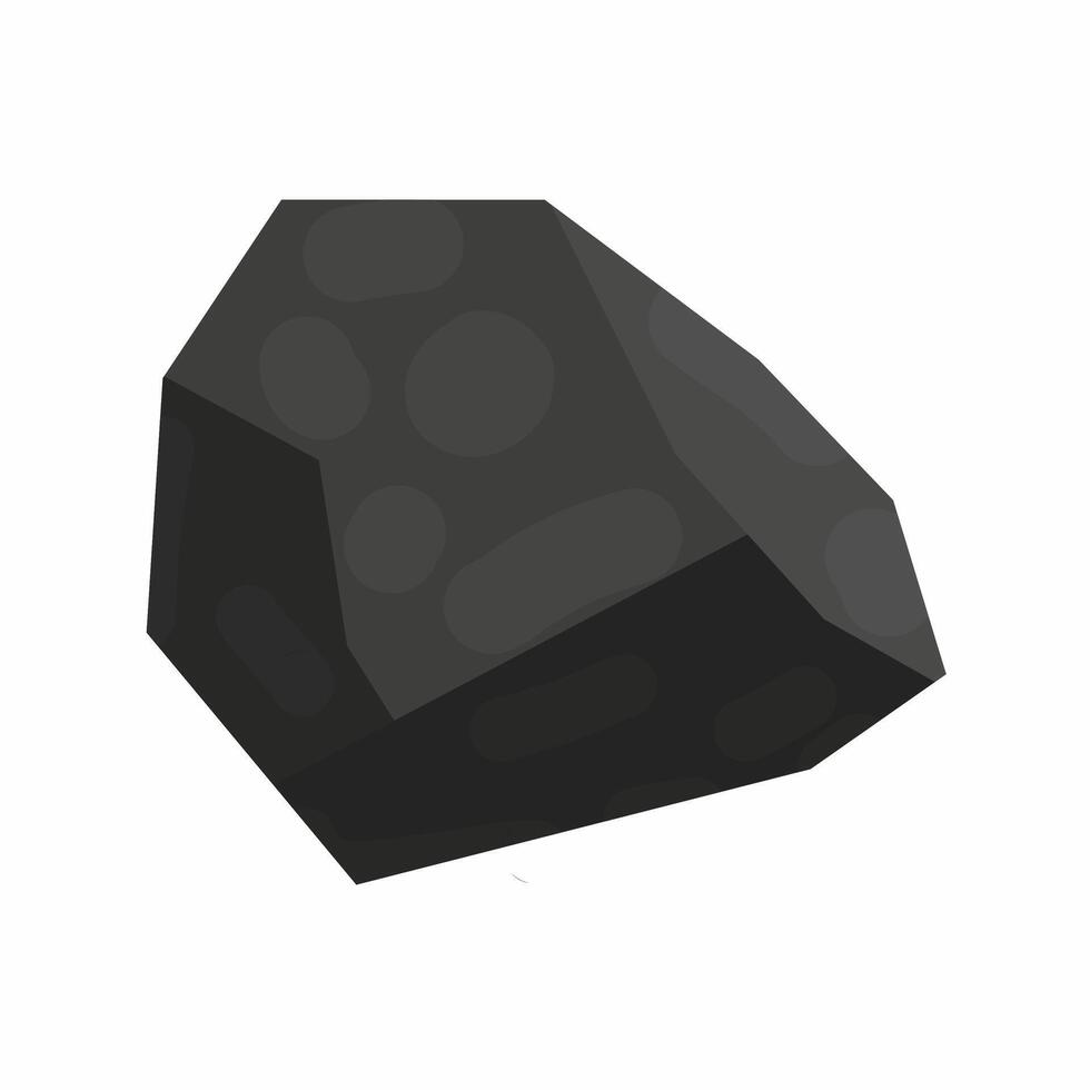 Coal lump illustration. Cartoon coal on white background. Coal fuel energy. vector