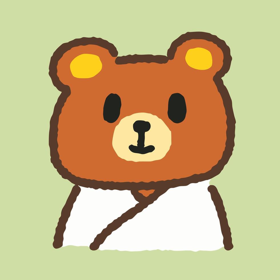 A brown bear wearing a robe and a bow tie vector