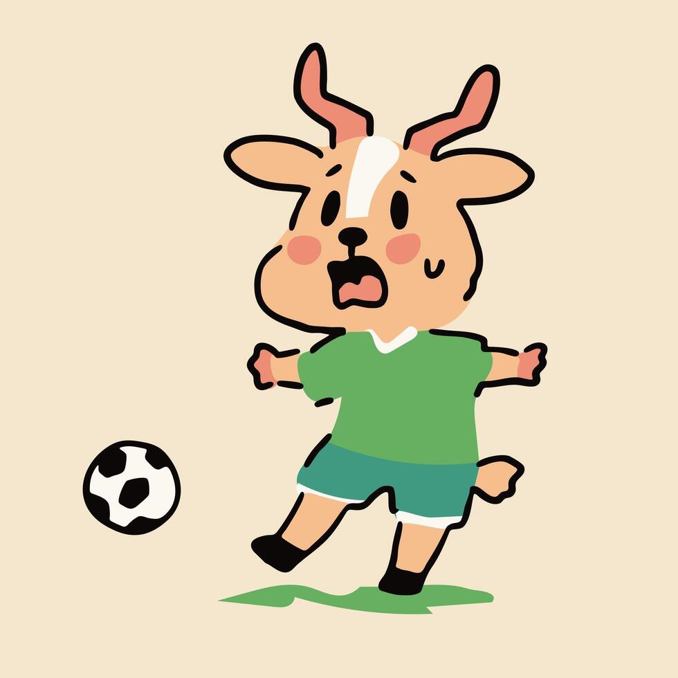 Goat soccer player illustration vector