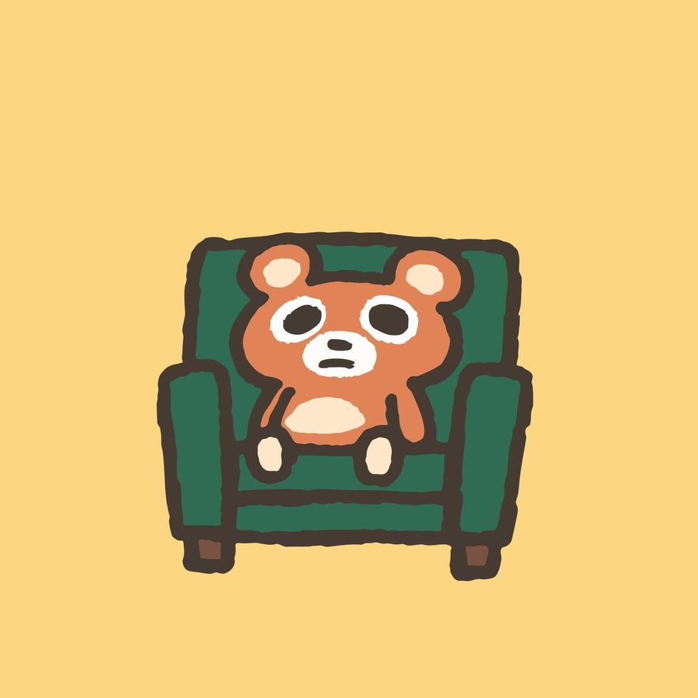 A teddy bear sitting in a chair with a sad face vector