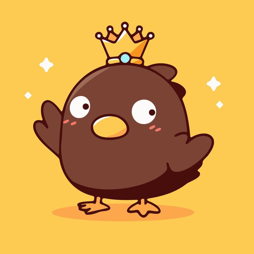 A cartoon bird wearing a crown vector