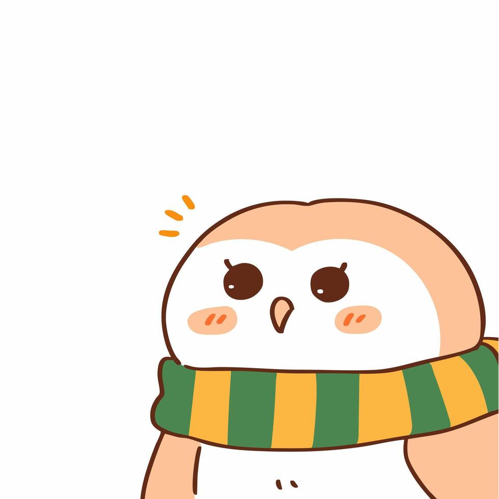 An owl wearing a scarf and holding a cup vector