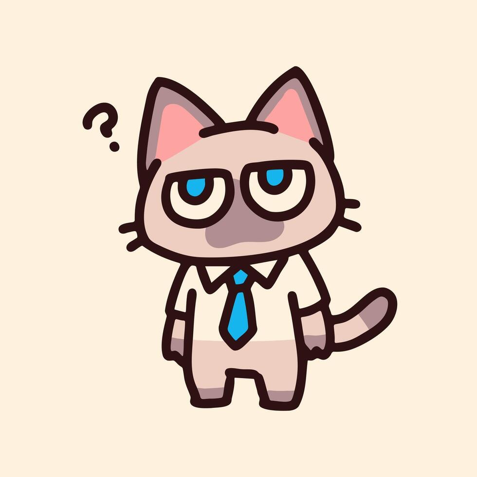 A cartoon cat wearing a tie and shirt vector