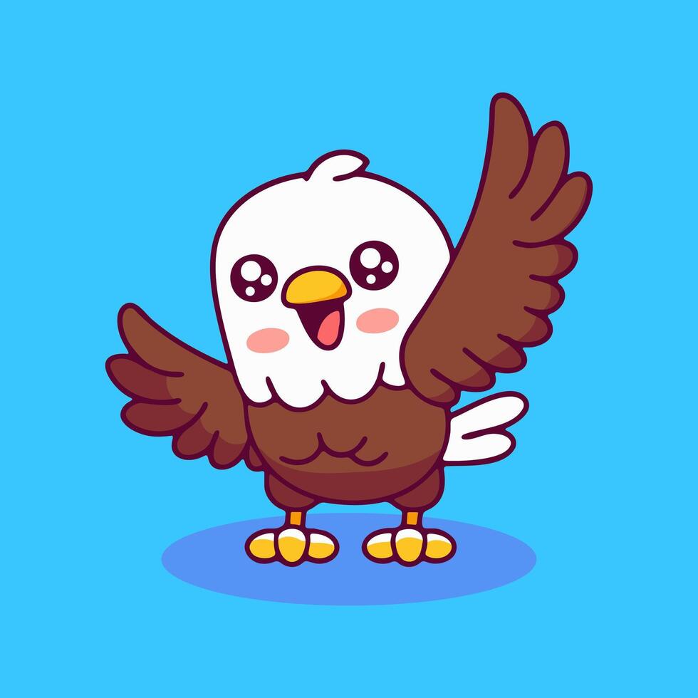 An illustration of an eagle with its wings spread vector