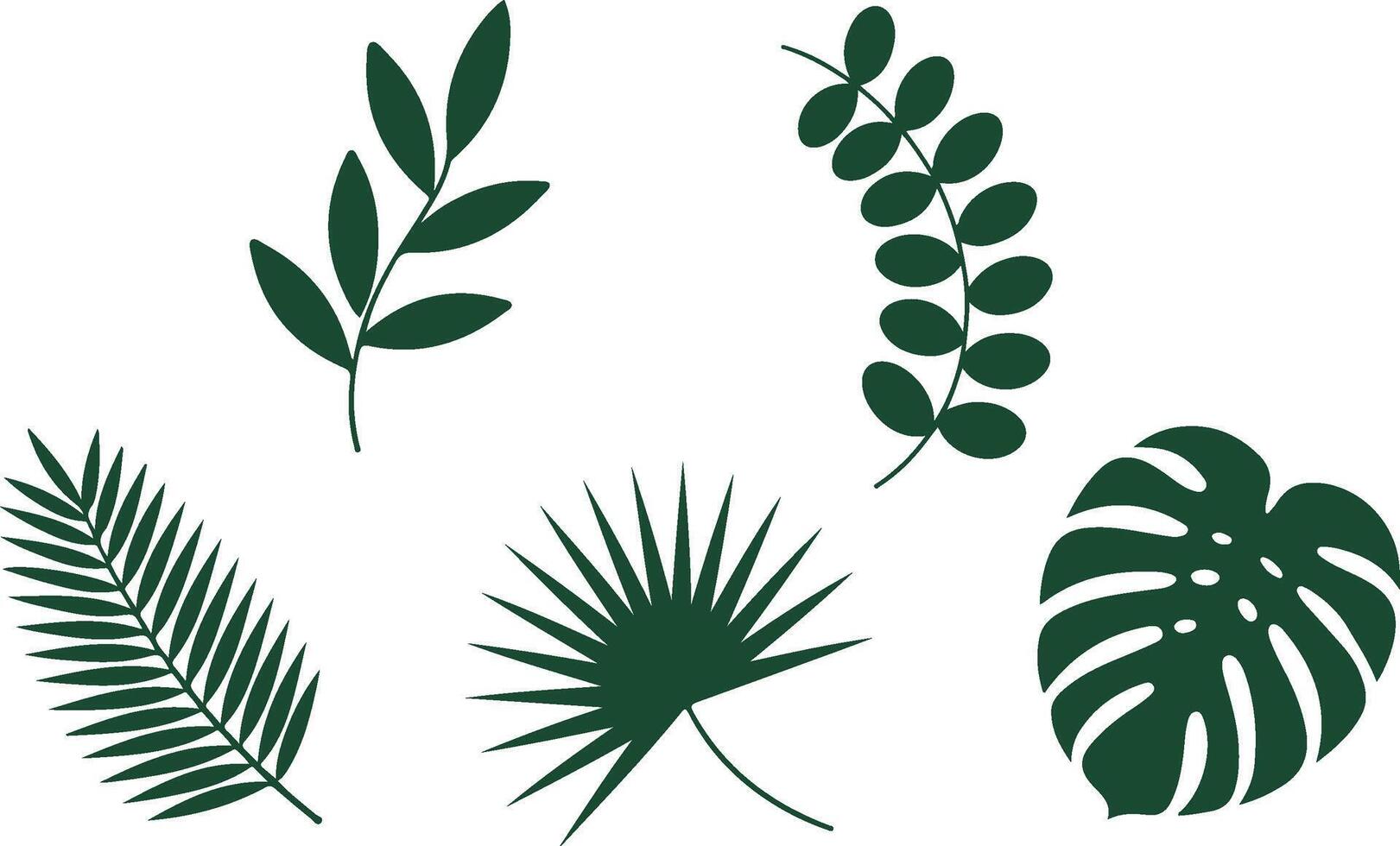 Tropical Leaf Silhouette Bundle vector