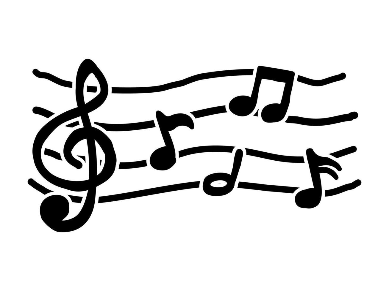 collection of musical notes, symbolizing the beauty and flow of music. Hand drawn illustration line simple style. vector