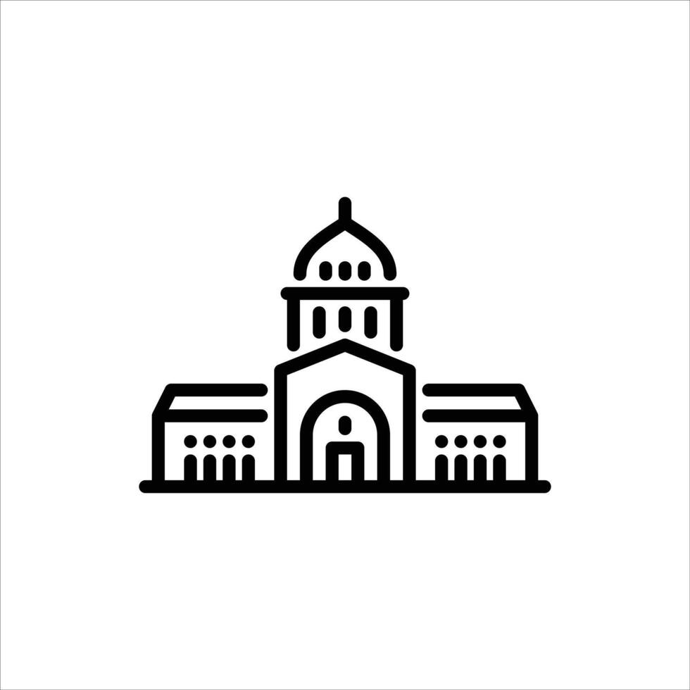 Umayyad mosque outline icon. mosque building line illustration. vector
