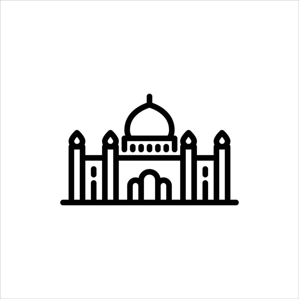 Grand mosque architecture outline icon. mosque building line illustration vector