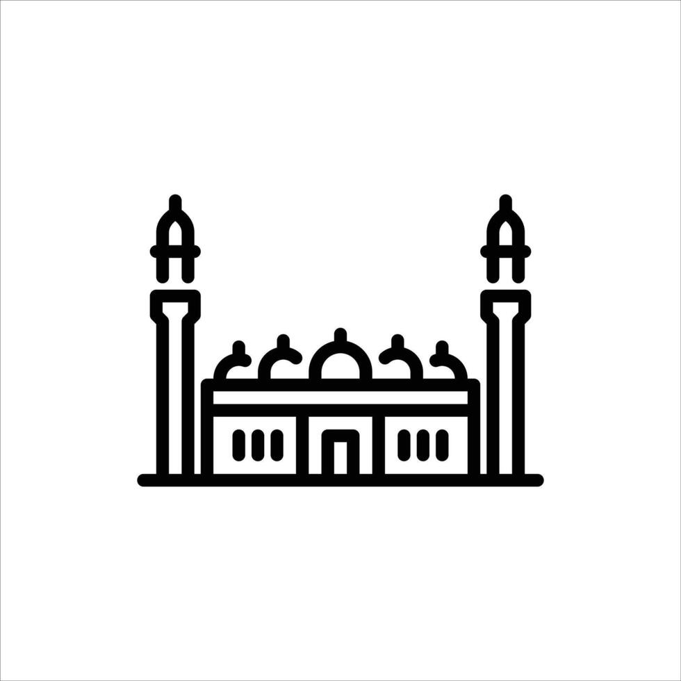 Bursa grand mosque outline icon. mosque building line illustration vector