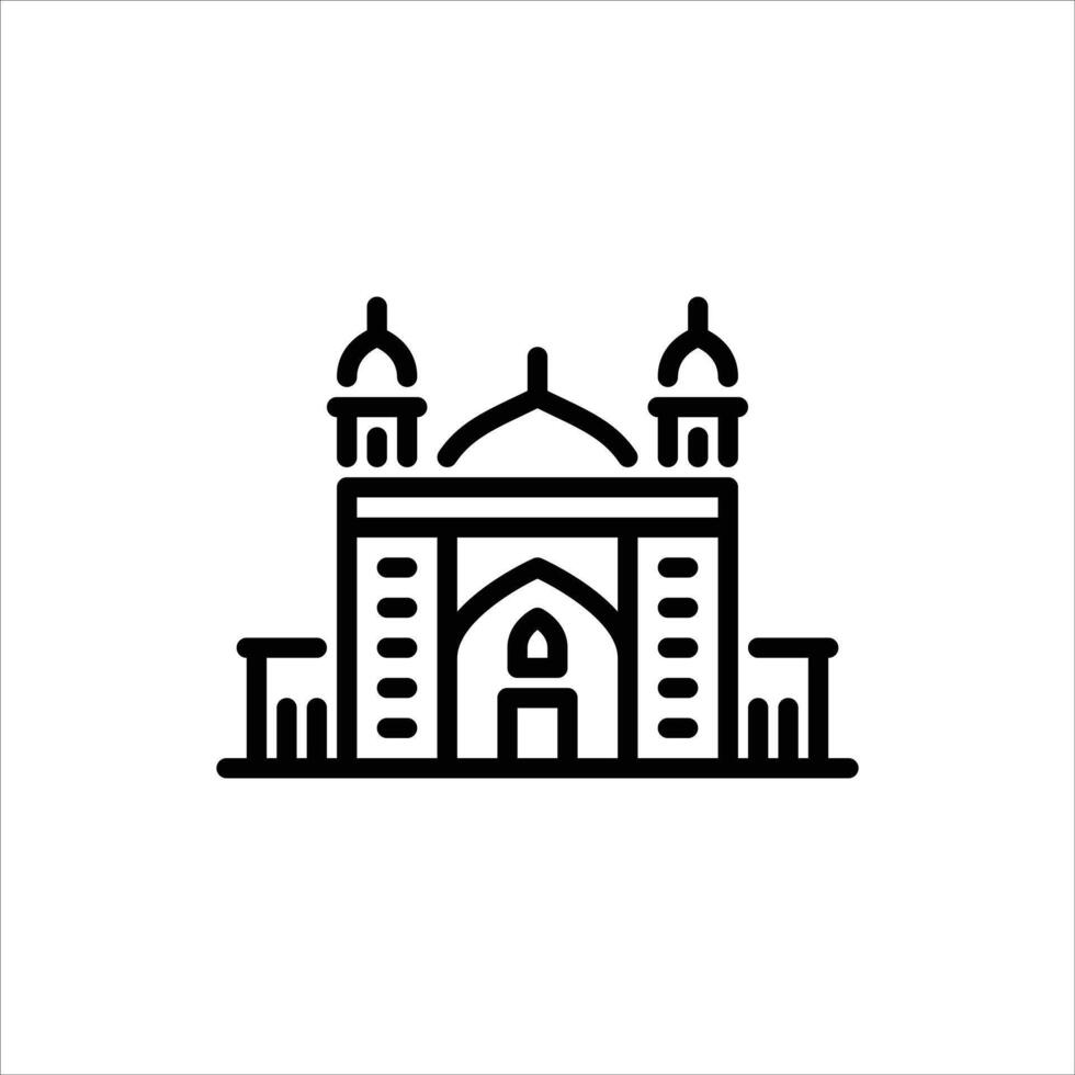 Wazir khan mosque outline icon. mosque building line illustration vector