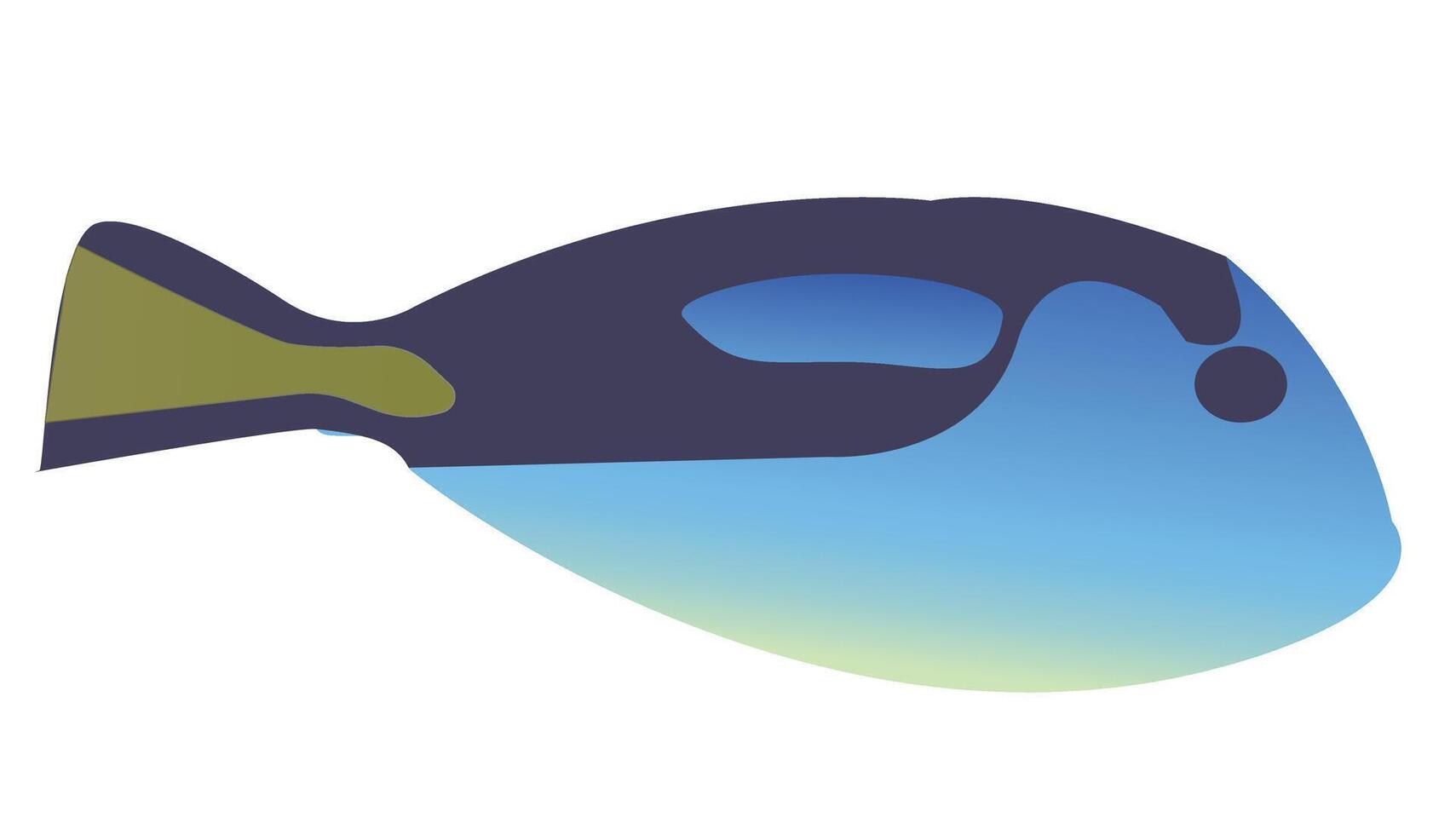 Exotic blue fish with a dark back. vector