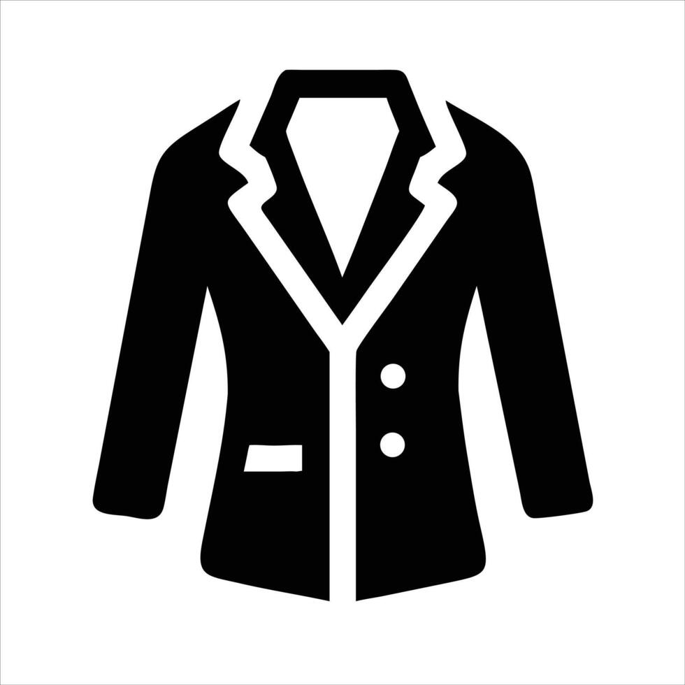 Blazer icon design black and white with bold outline vector