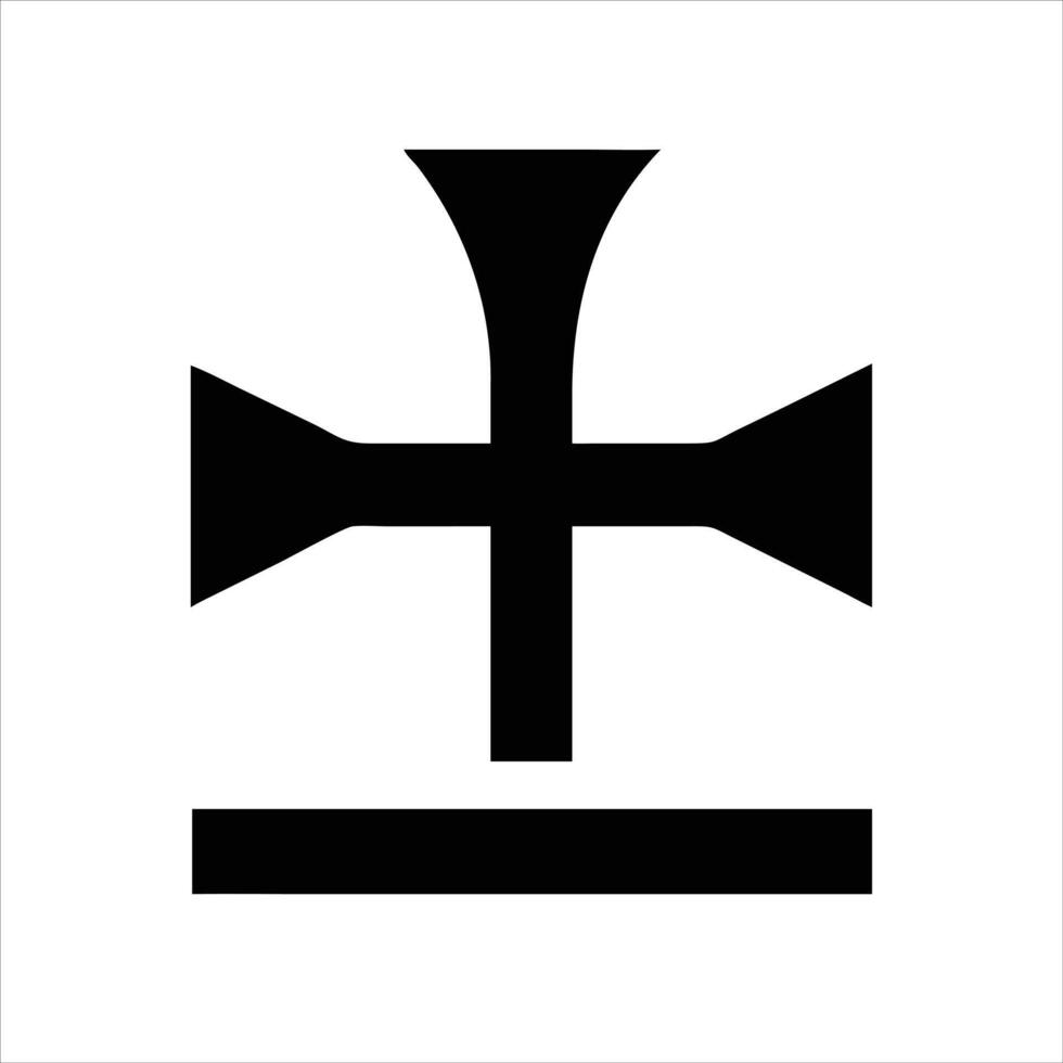 Cross object icon design black and white with bold outline vector
