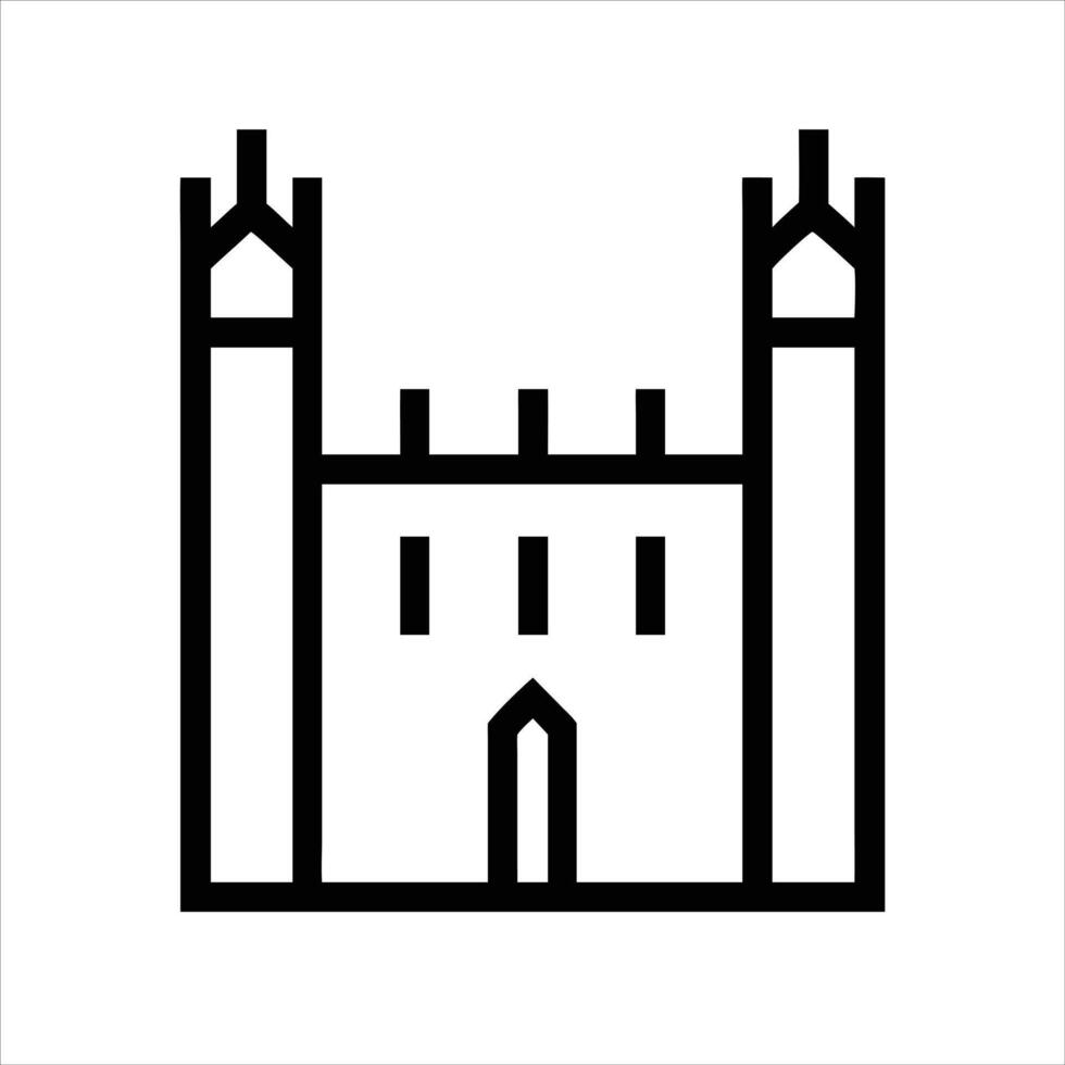 Fort icon design black and white with bold outline vector