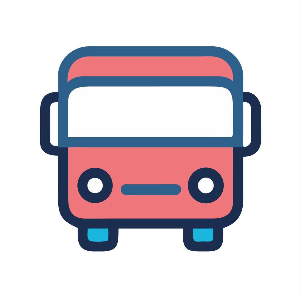 Flat bus object icon modern design concept isolated vector