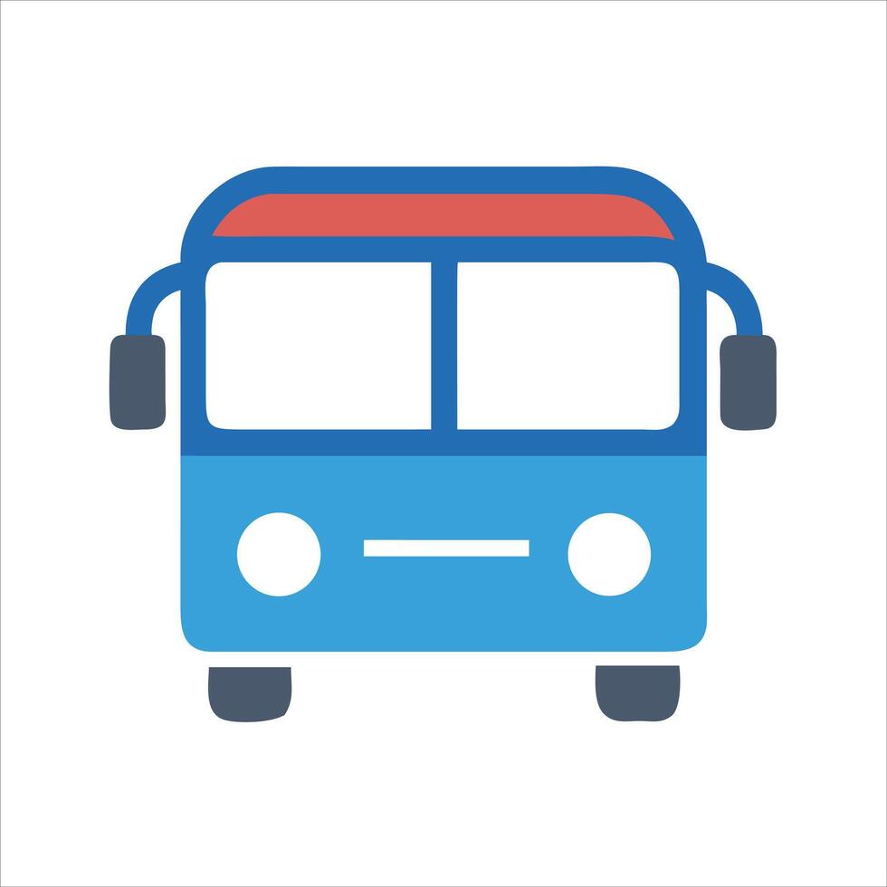 Flat bus object icon design concept vector