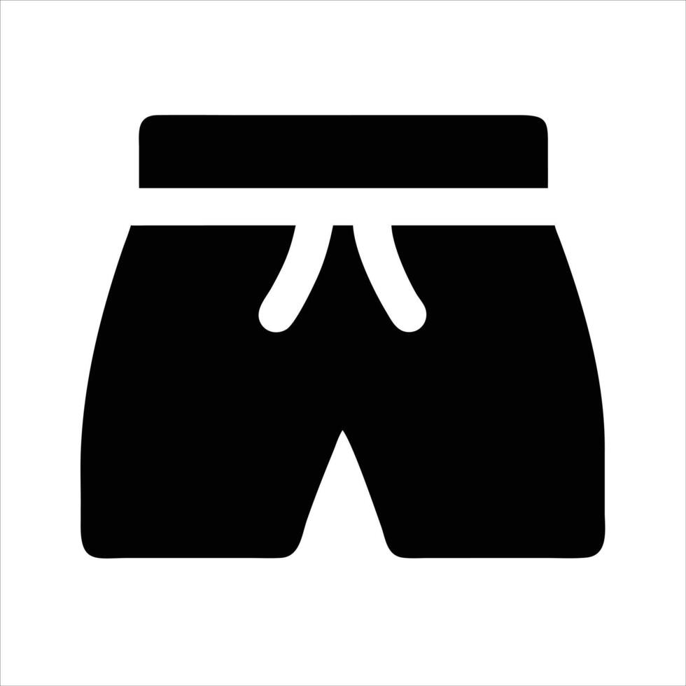 Short pant object icon design black and white with bold outline vector