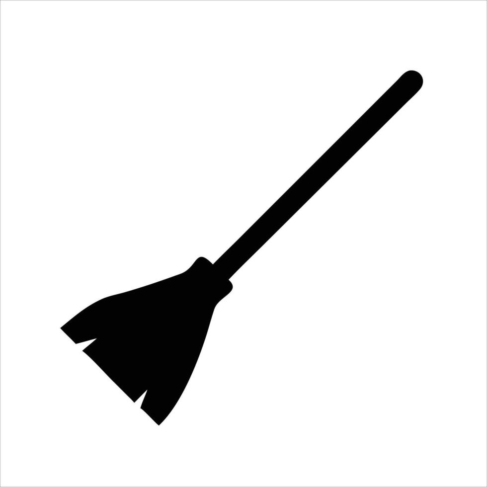 Cleaning brush object icon design black and white with bold outline vector