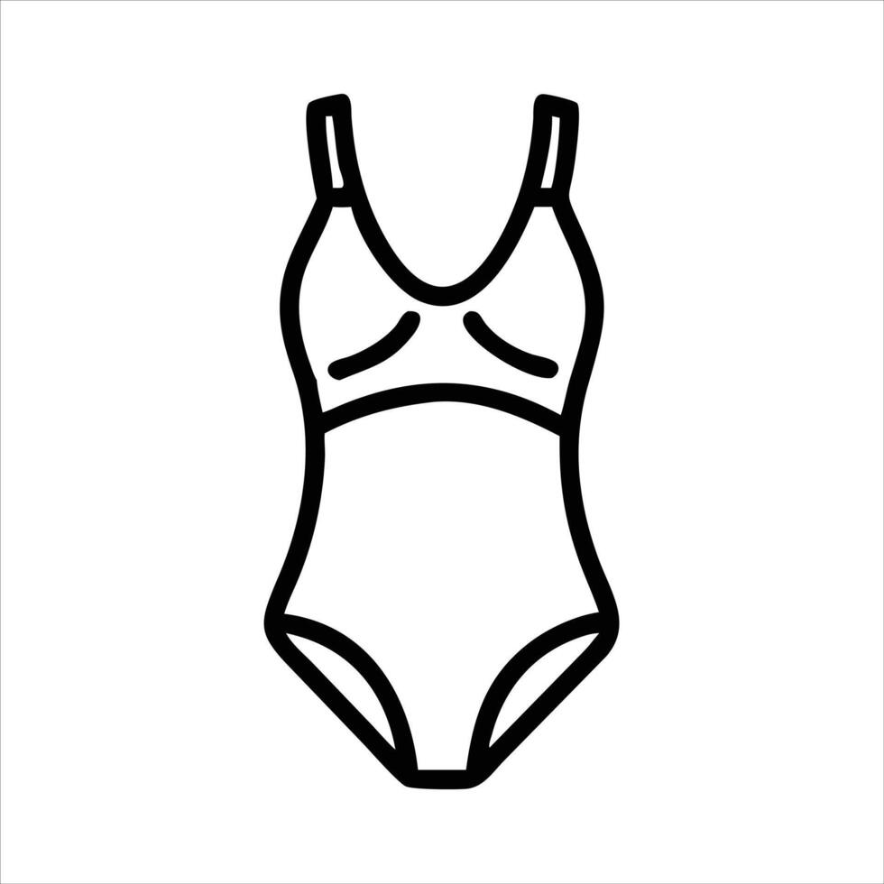 Swimsuit object icon design black and white with bold outline vector