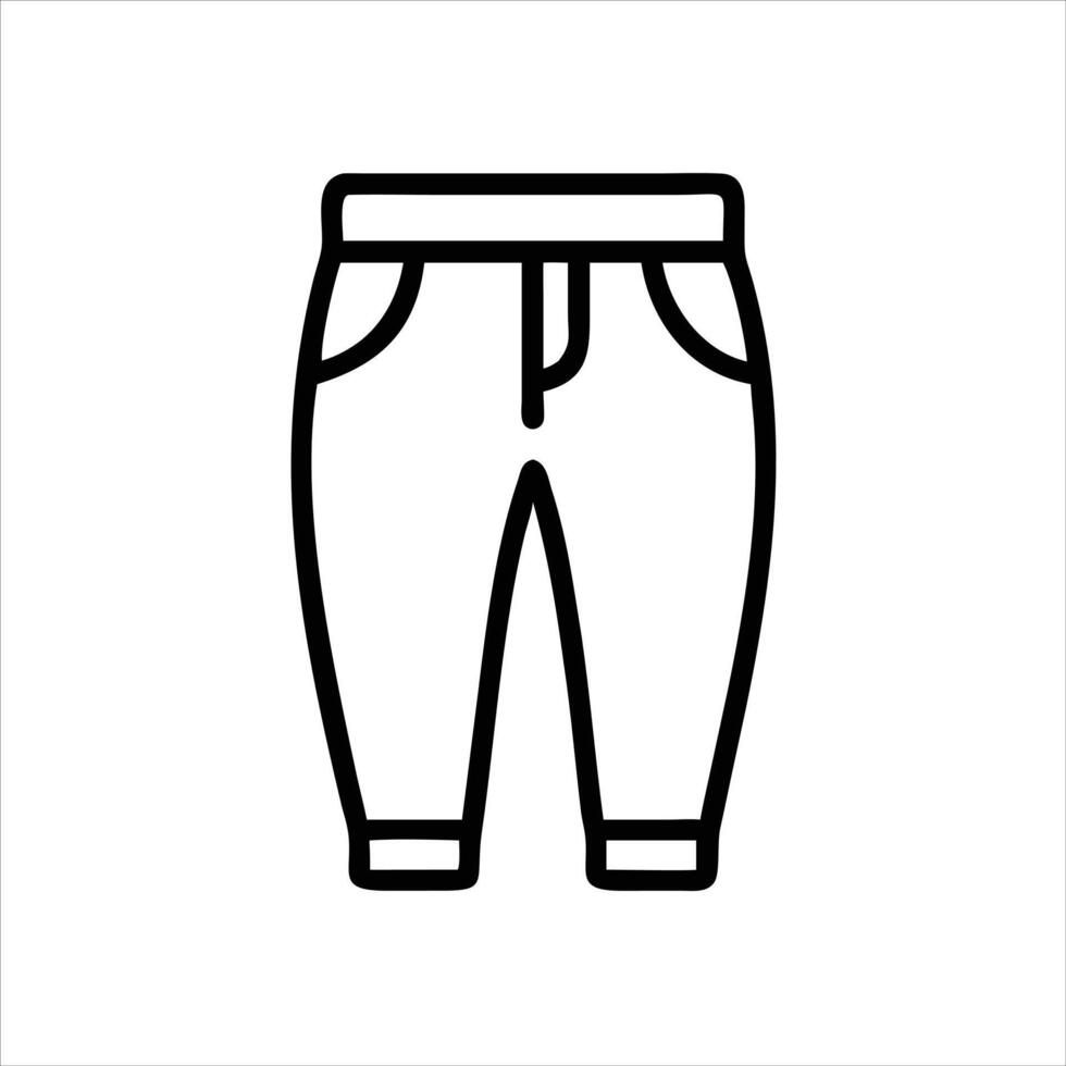 Pant icon design black and white with bold outline vector
