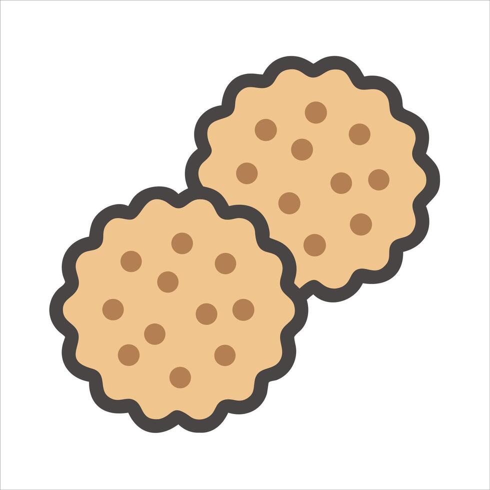 Flat biscuit object icon design concept vector